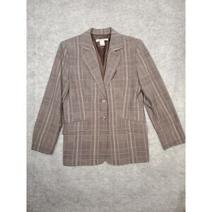 Nygard Collection Women's Black And Tan Plaid Blazer Size 8